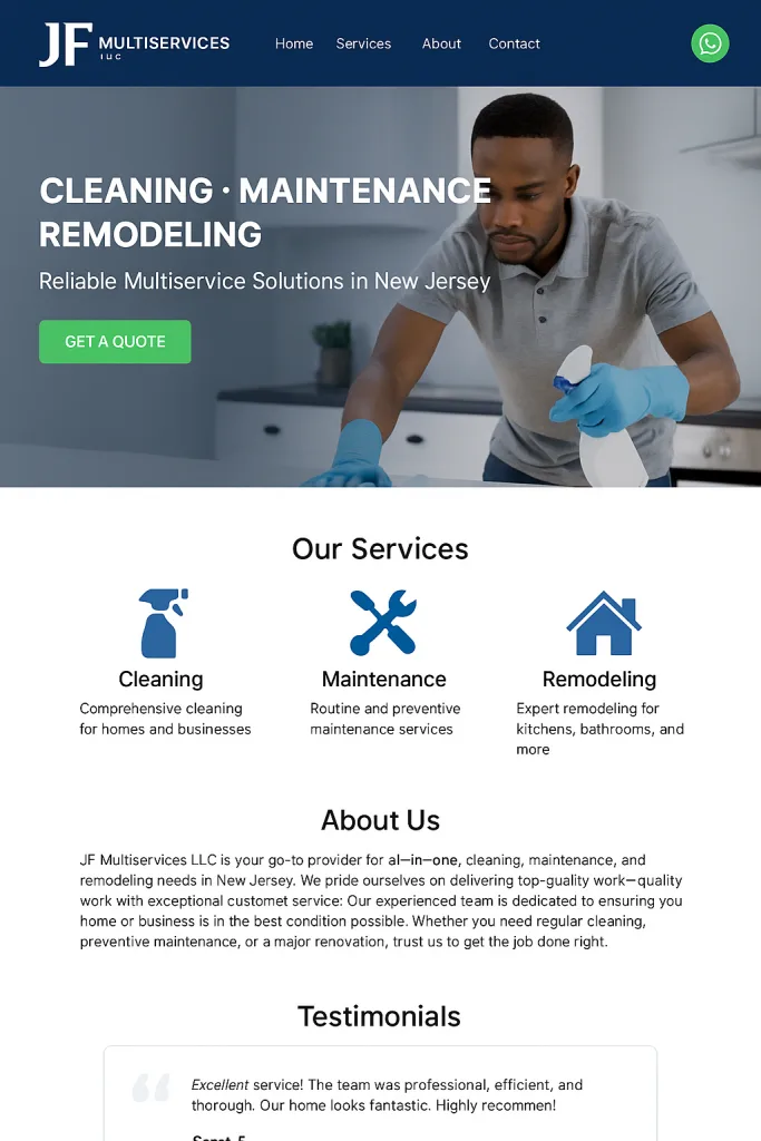 full services in one place cleaning services, maintenance and remodeling